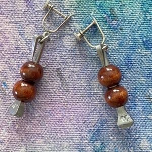 HANDMADE ARTISAN Earrings Up-Cycled Screw Back